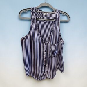 Striped V-Neck Blouse. Size S